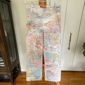 Lefty marble dyed stretch ankle crop pants
